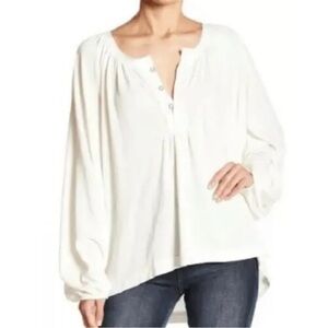Free People We The Free Acadia White Henley WomenTop Size XS